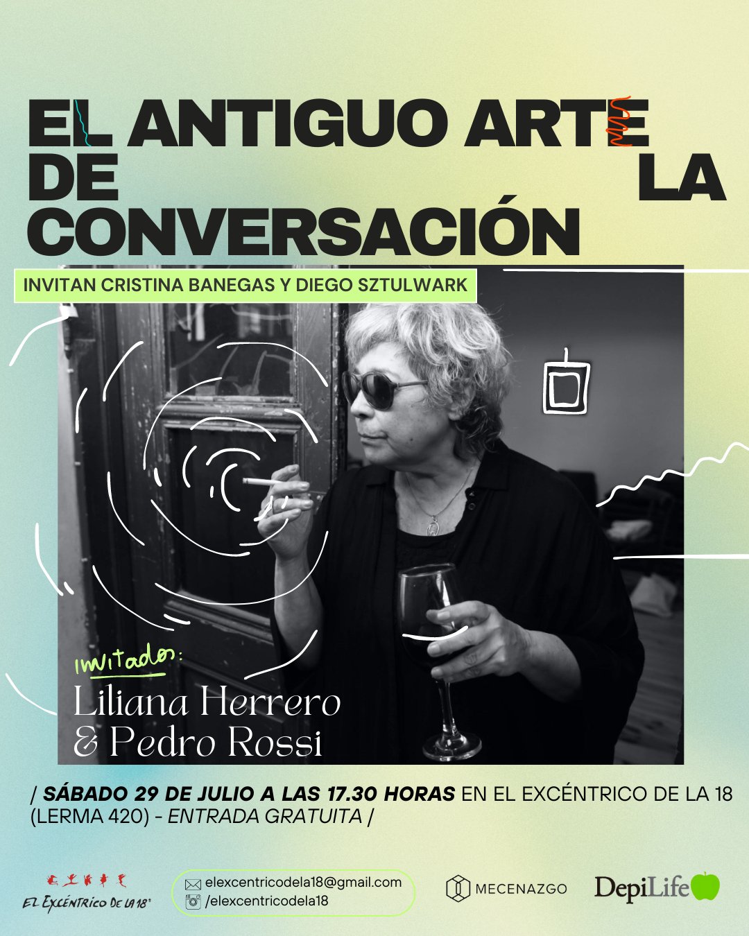 Afiche de Liliana Herrero y Pedro Rossi en El antiguo arte de la conversación, 2023